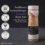 Soulflower Aromatherapy Essential Oil Lavender Bath Salt Enriched With Himalayan Pink Rock Salt | Grocsy