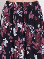 Myshka Women's Multi Printed Crepe Na Na Casual Skirt | Grocsy