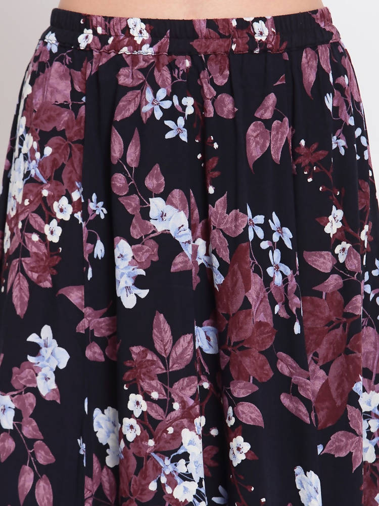Myshka Women's Multi Printed Crepe Na Na Casual Skirt | Grocsy