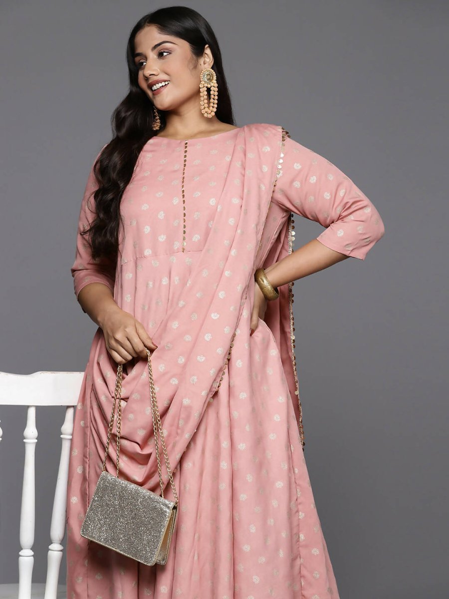 Ahalyaa Women's Traditional wear Ethnic Dress - Pink | Grocsy