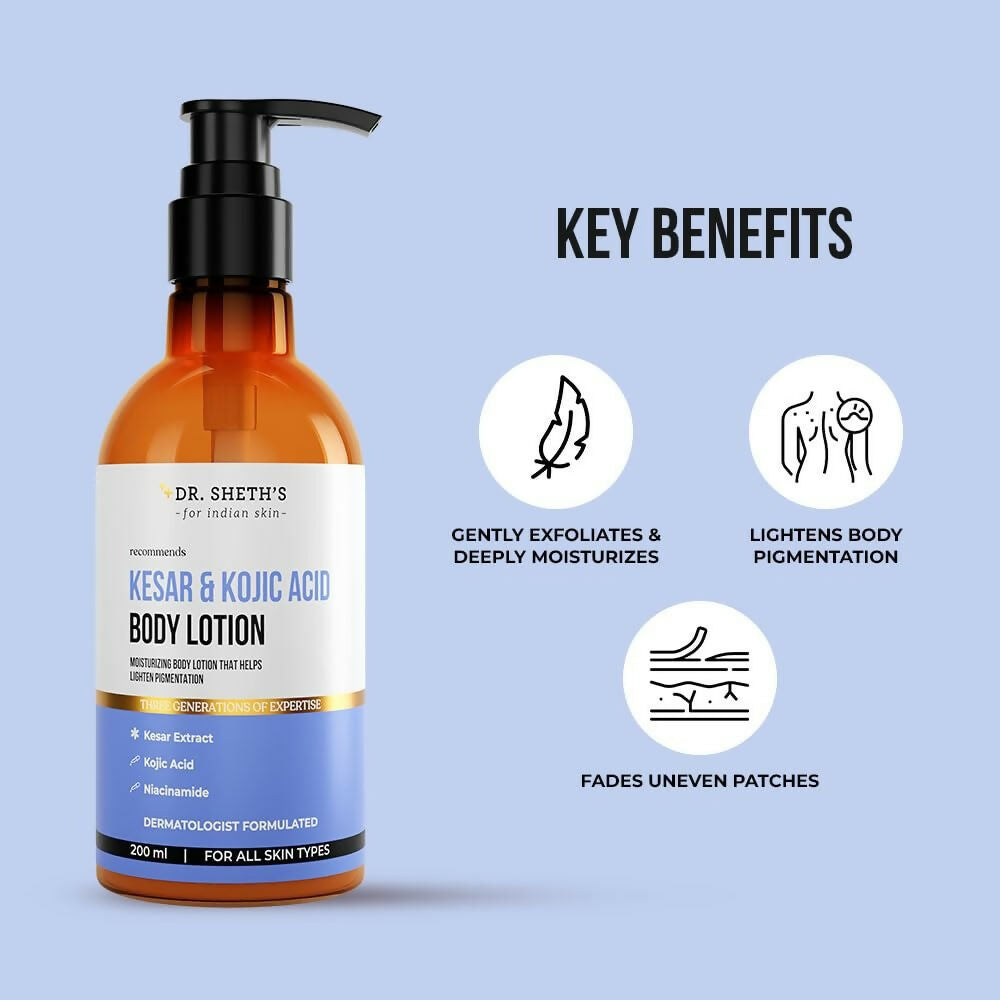 Dr. Sheth's Kesar & Kojic Acid Daily Pigmentation Correction Face Cream & Body Lotion | Grocsy
