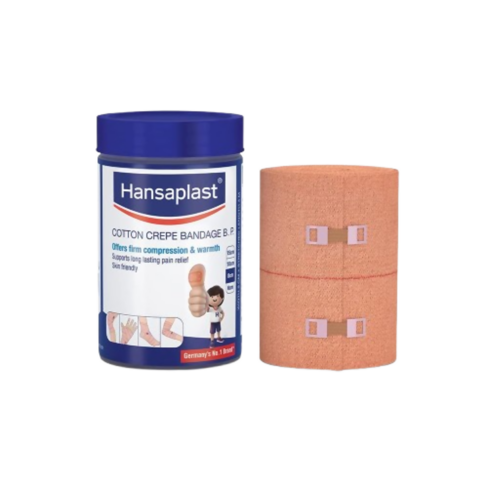 Hansaplast Soft Cotton Crepe Bandage For Pain Relief - 8CM X 4MTR | Grocsy