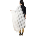 A R Silk Window Square Regular Dupatta Color White Dupatta or Chunni | Grocsy