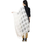 A R Silk Window Square Regular Dupatta Color White Dupatta or Chunni | Grocsy