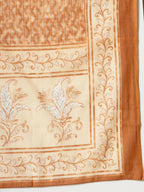 Yufta Rust Pure Cotton PaisleyThread Work Kurta Dupatta Pant Set | Grocsy