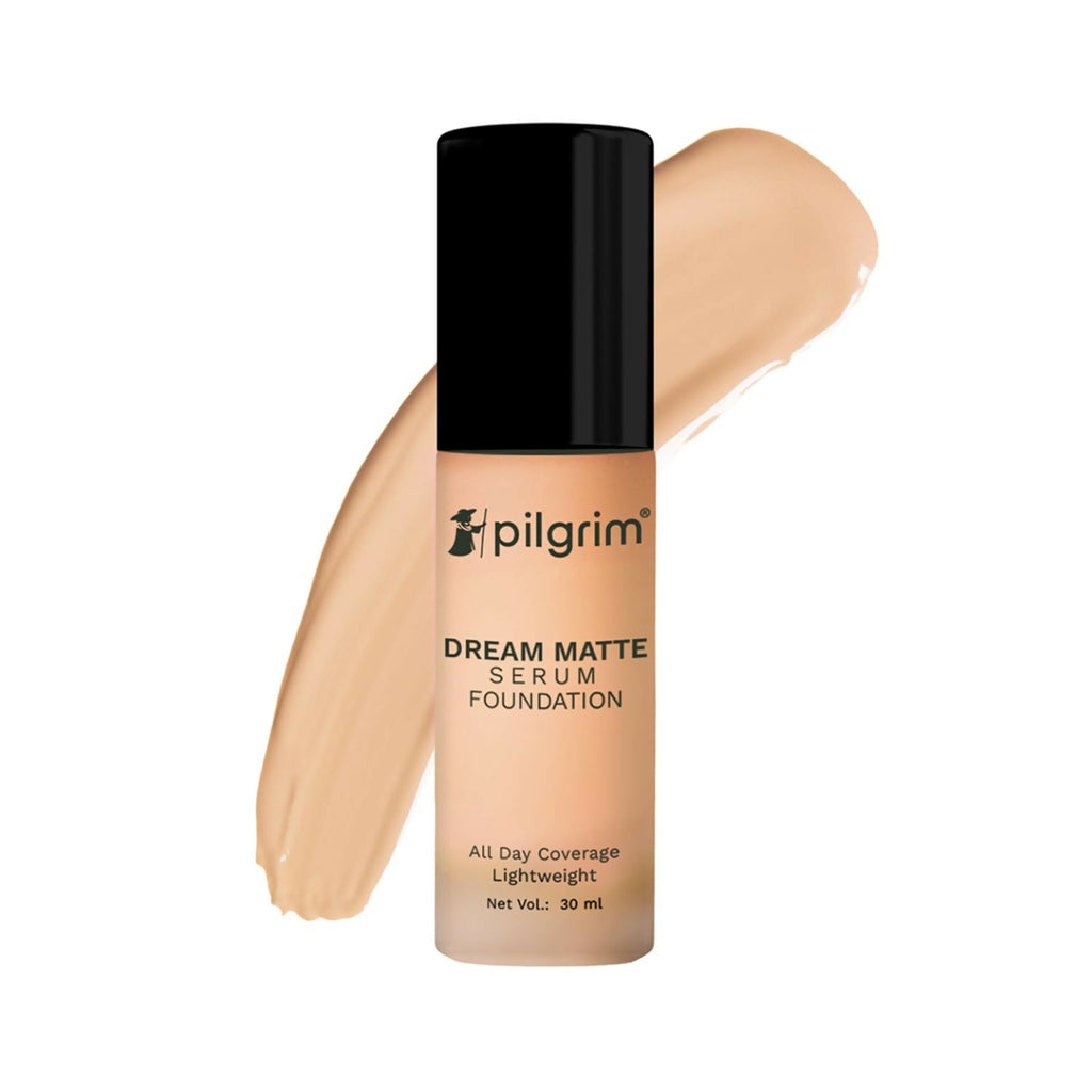 Pilgrim Dream Matte Serum Foundation With Matte & Poreless All Day Coverage Lightweight - Golden Beige | Grocsy
