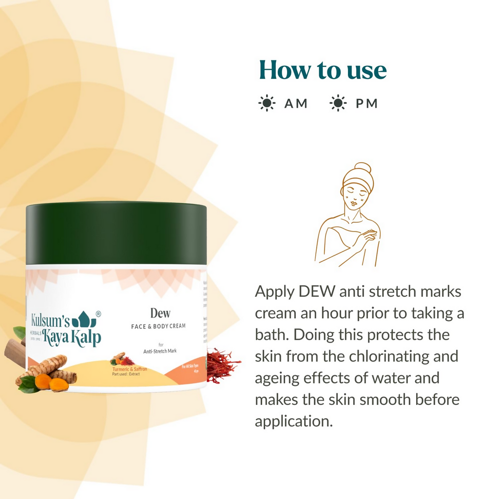 Kulsum's Kaya Kalp Dew Face & Body Cream With Turmeric & Saffron For All Skin Types | Grocsy