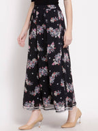 Myshka Women's Multi Georgette Na Na Printed Casual Skirt | Grocsy
