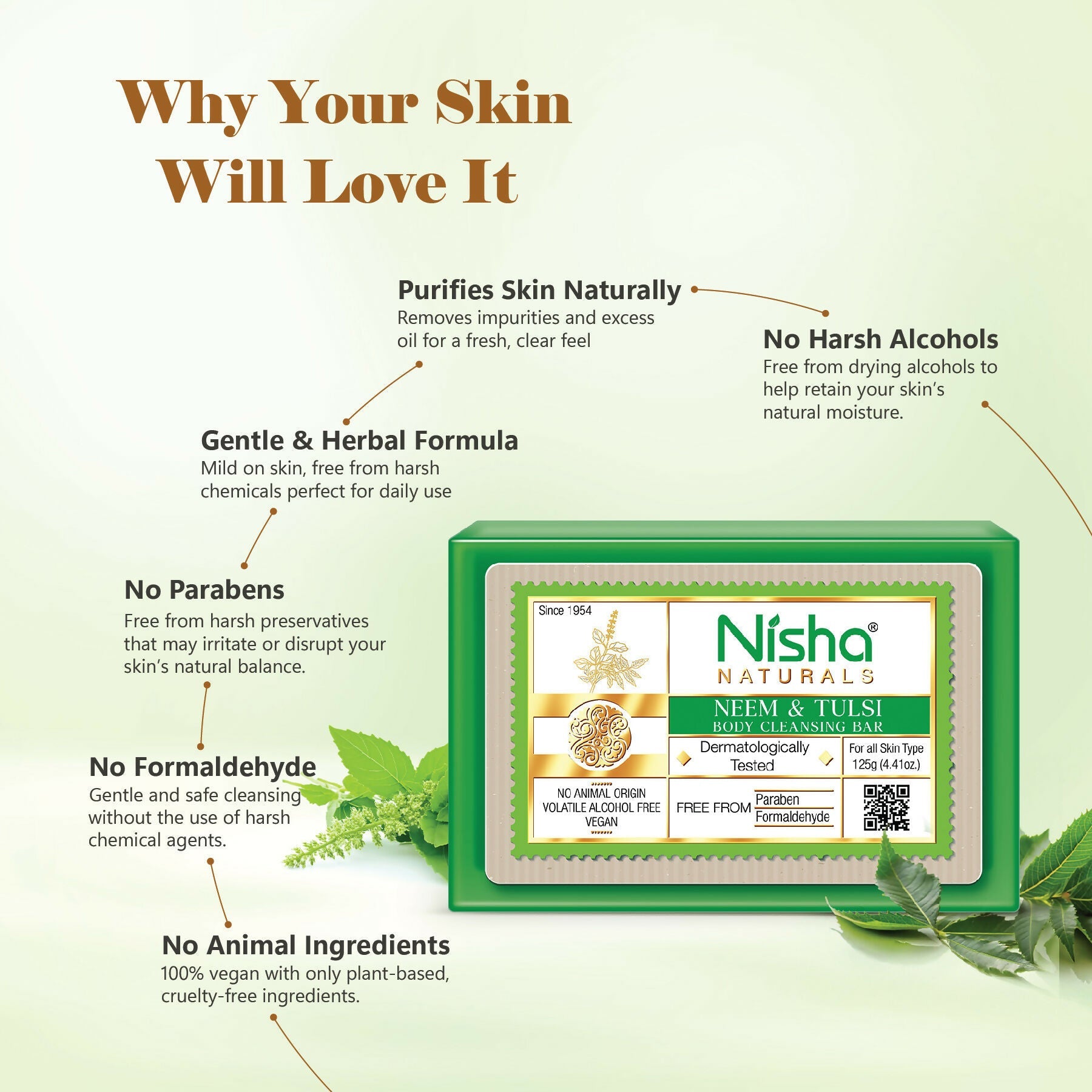 Nisha Neem & Tulsi Body Cleansing Soap Bar | Grocsy