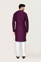 Joban Fashion Purple Colored Art Silk Fabric Kurta With Straight Fit Pant | Grocsy