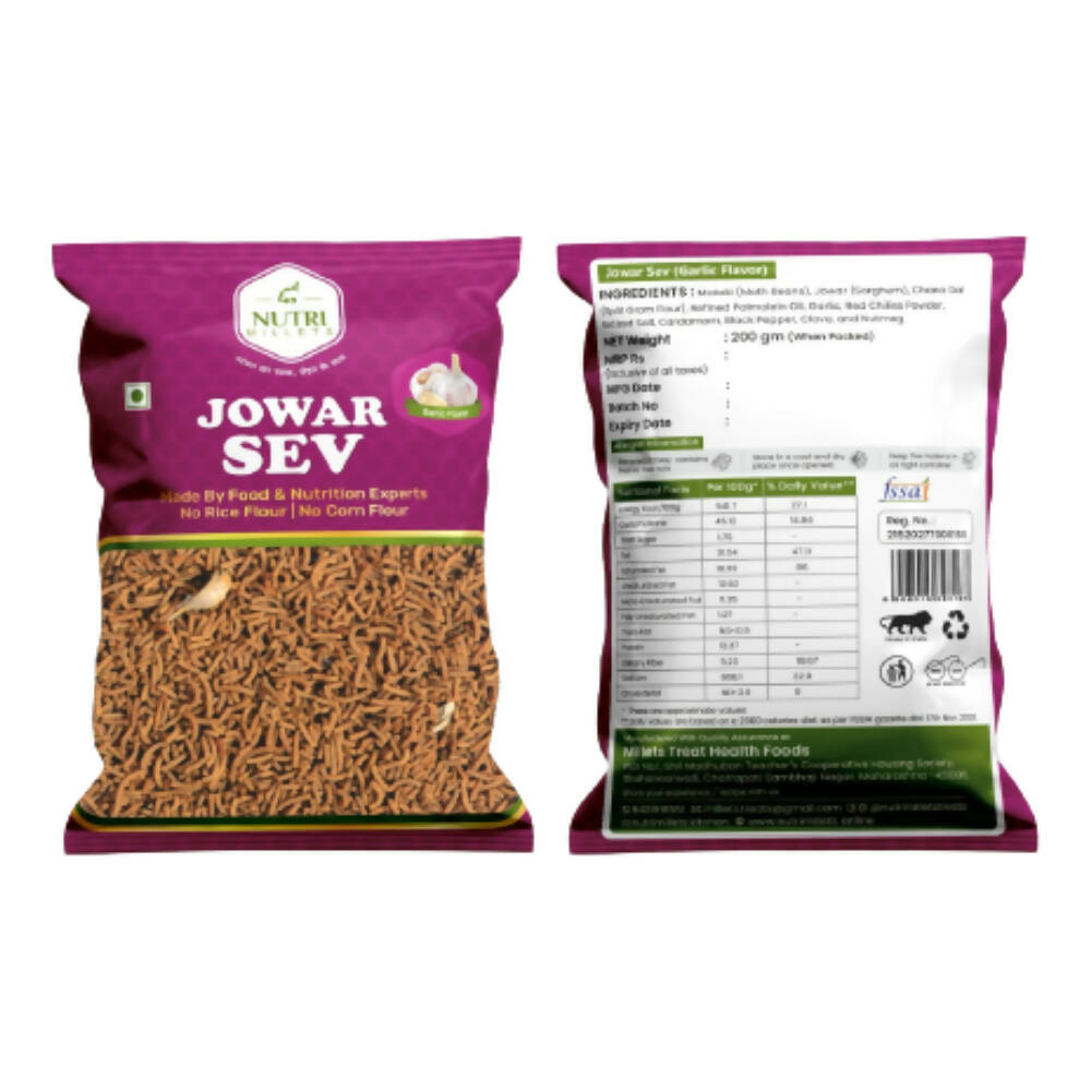 NutriMillets Jowar Sev - Garlic Flavor | Grocsy