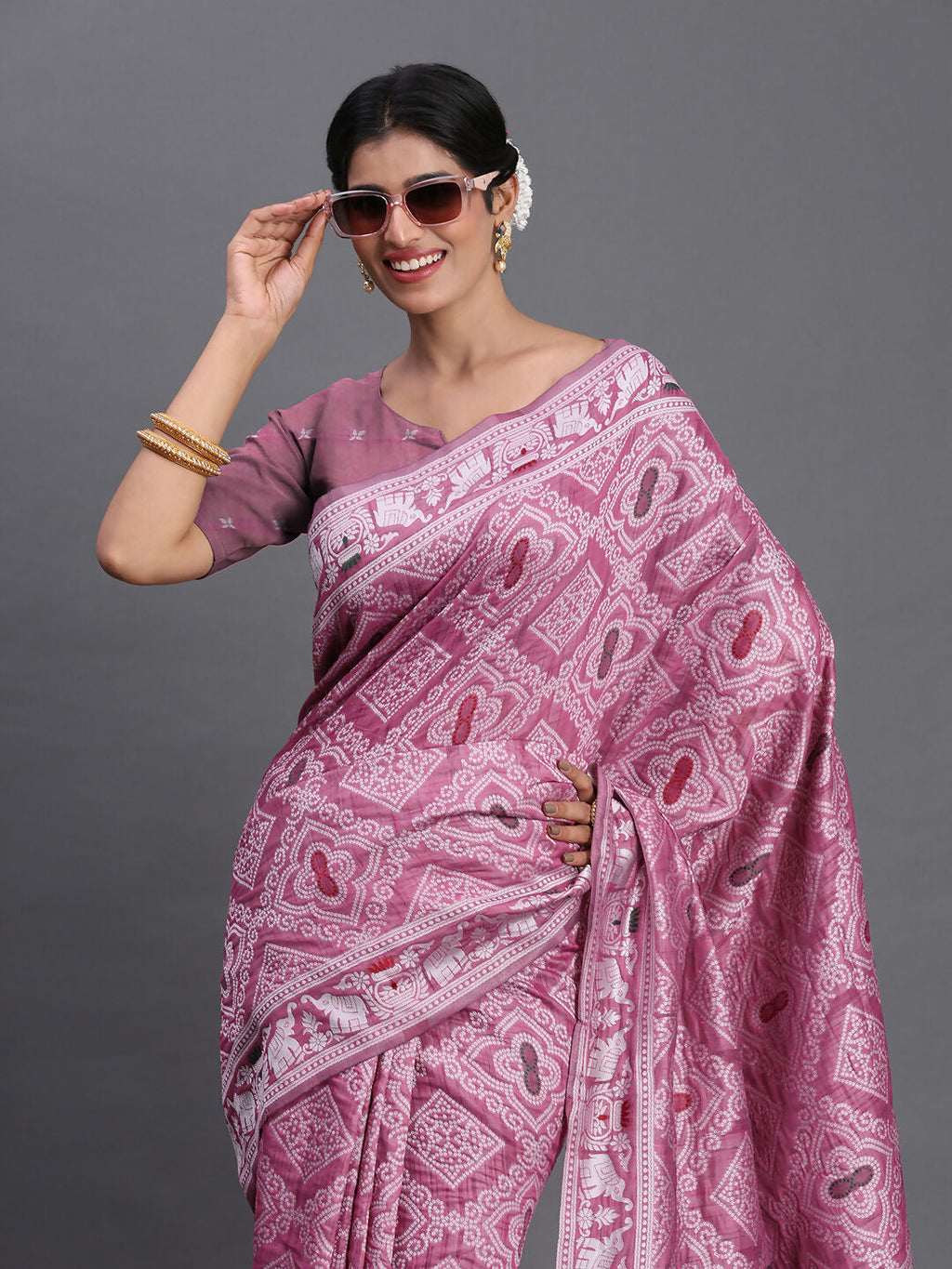 Shree Shyam Fashion Linen Cotton Purple Saree | Grocsy