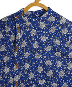 Manet Boys Full Sleeves Flower Printed Ethnic Shirt - Blue | Grocsy