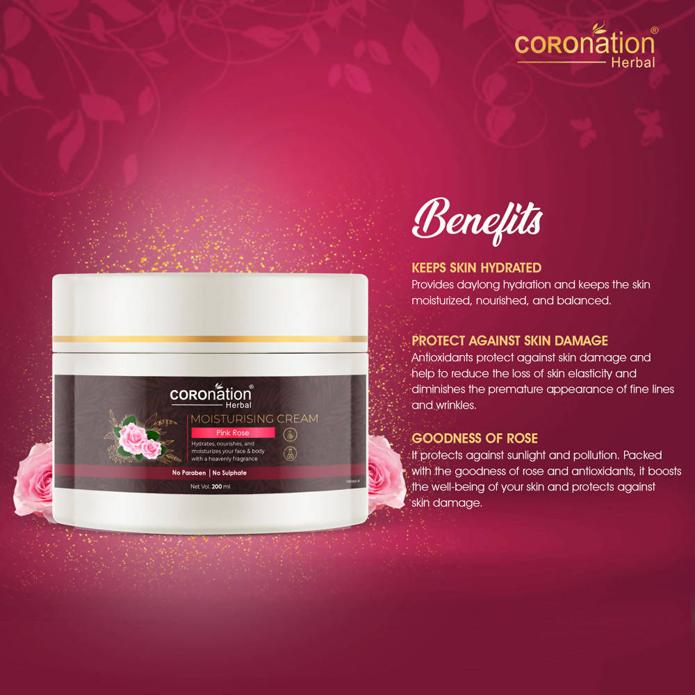 Coronation Herbal Pink Rose Moisturizing Cream | Grocsy