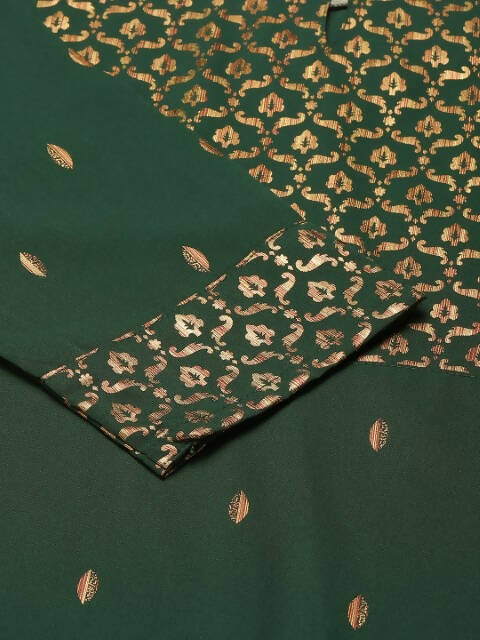 FIORRA Women's Green Poly Crepe Straight Kurta Pant With Dupatta | Grocsy