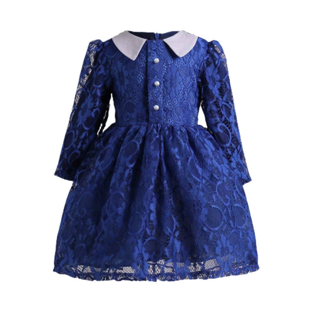 Asmaani Baby Girl's Blue Colour Satin A-Line Maxi Full Length Dress (AS-DRESS-22199) | Grocsy