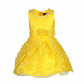 Asmaani Baby Girl's Yellow Color Satin Knee Length Frock (AS-DRESS-22141) | Grocsy