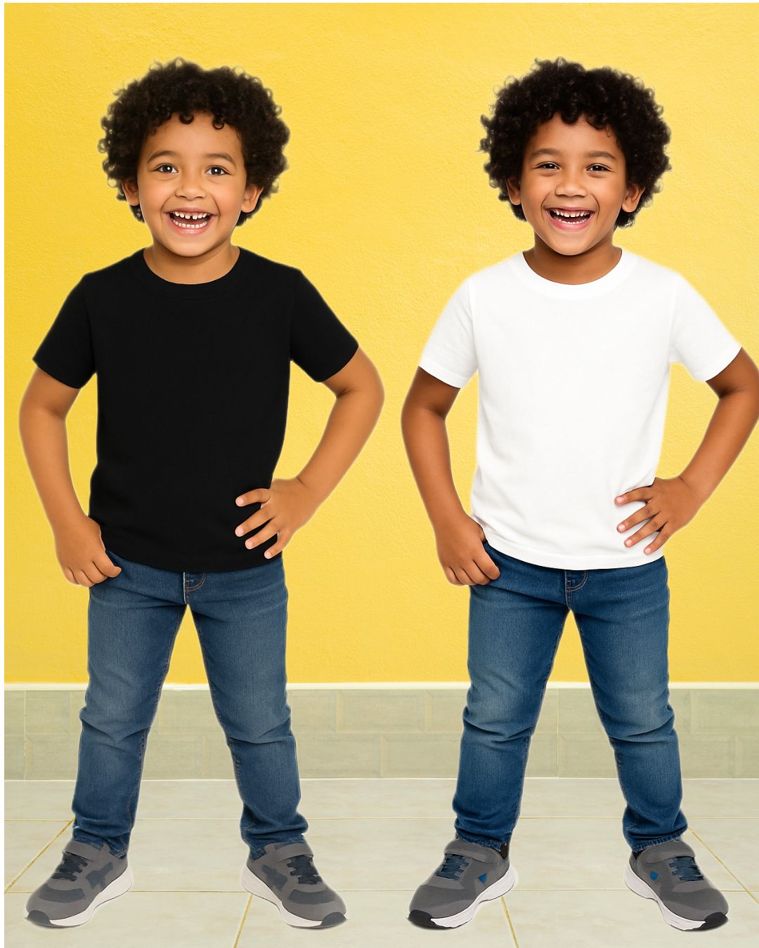 Chilins Kids Round Neck T-Shirt Half Sleeves 100% Cotton Plain Solid Color Tshirt | Grocsy