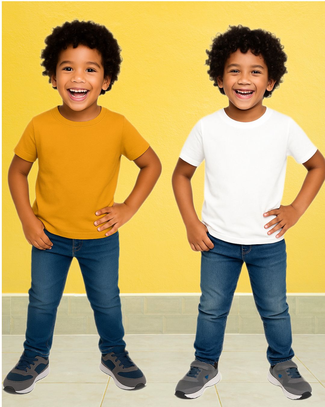 Chilins Kids Round Neck T-Shirt Half Sleeves 100% Cotton Plain Solid Color Tshirt | Grocsy