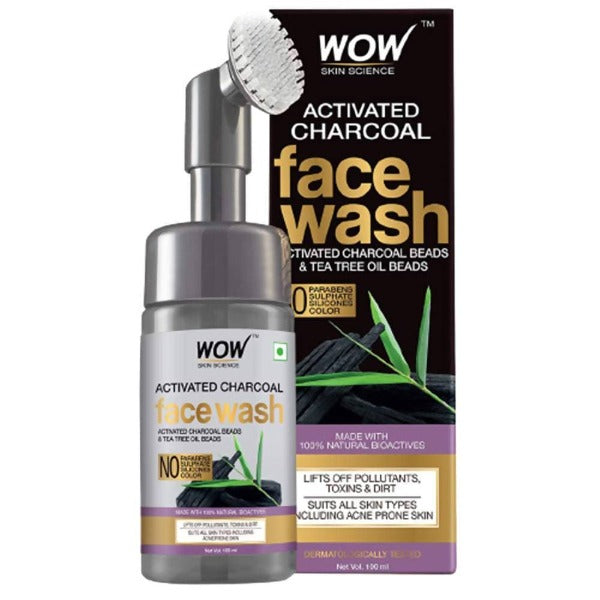 Wow Skin Science Charcoal Foaming Face Wash | Grocsy