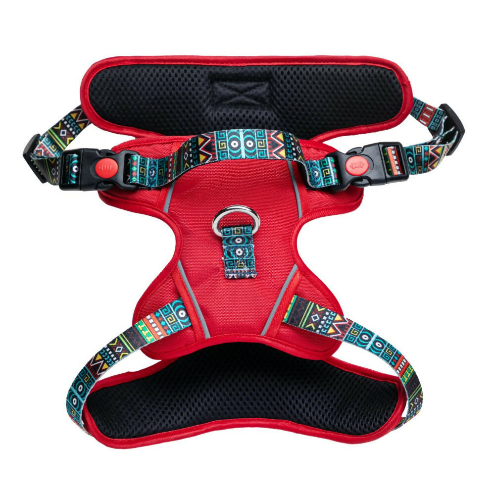 Waggety Adjustable Full Body Dog Harness - Comfortable Fit, Durable Polyester, Red | Grocsy
