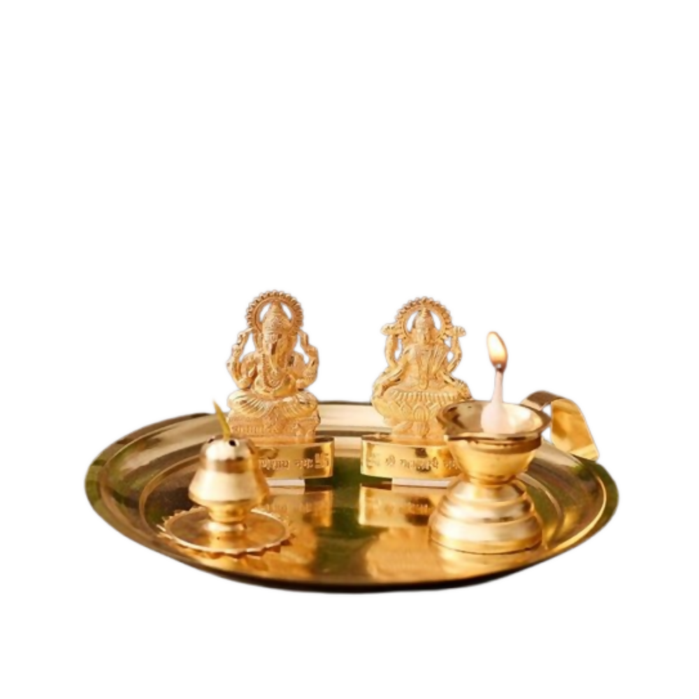 Collectible India Pooja thali Set for Aarti Home | Grocsy