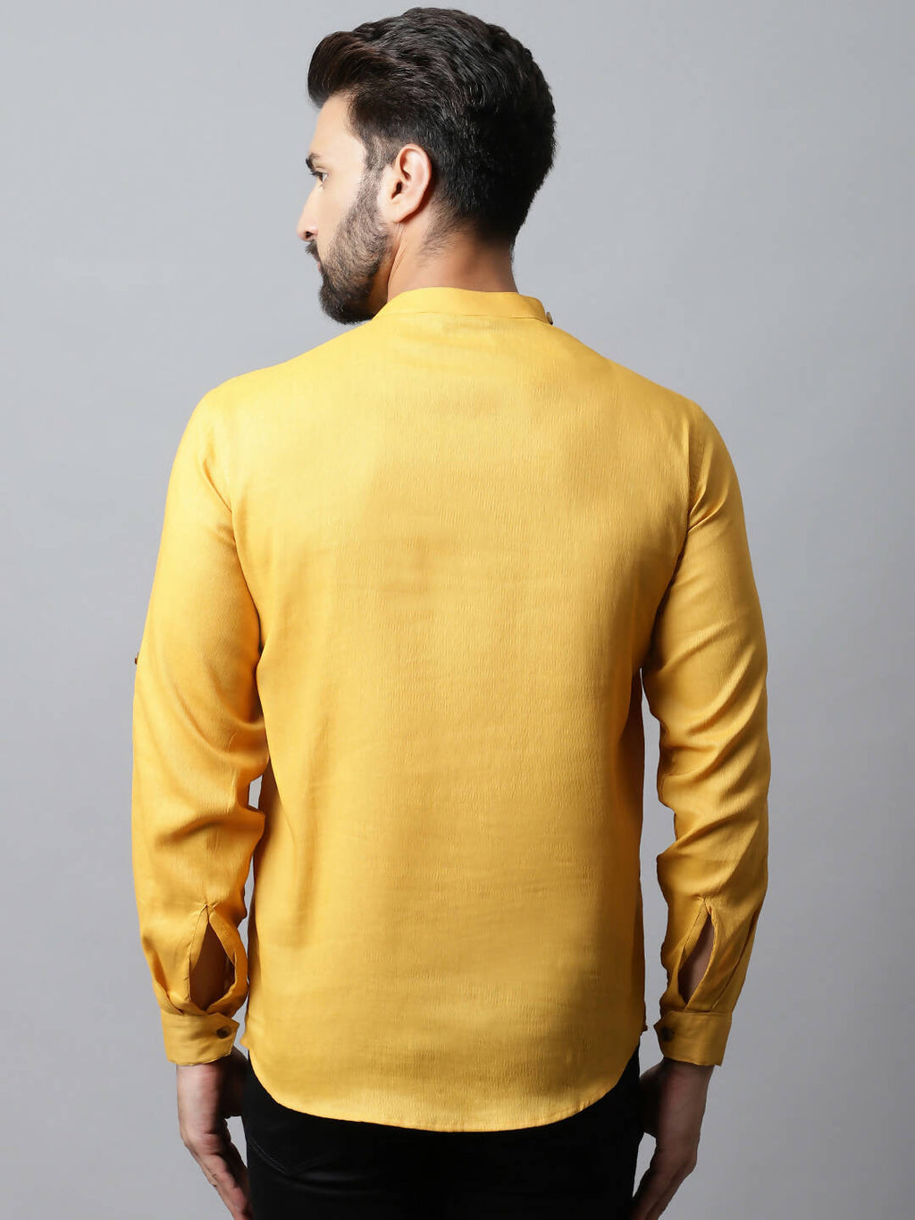 Even Apparels Yellow Color Pure Cotton Men's Kurta With Side Placket (MMS1130) | Grocsy