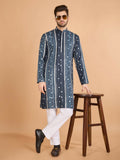 Vastranavya Grey Exclusive Festival Wear Pure Viscose Rayon Sequence & Foil Mirror Heavy Embroidered Work Kurta | Grocsy