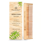 Bella Vita Organic Dual Teeth Wooden Neem Comb | Grocsy