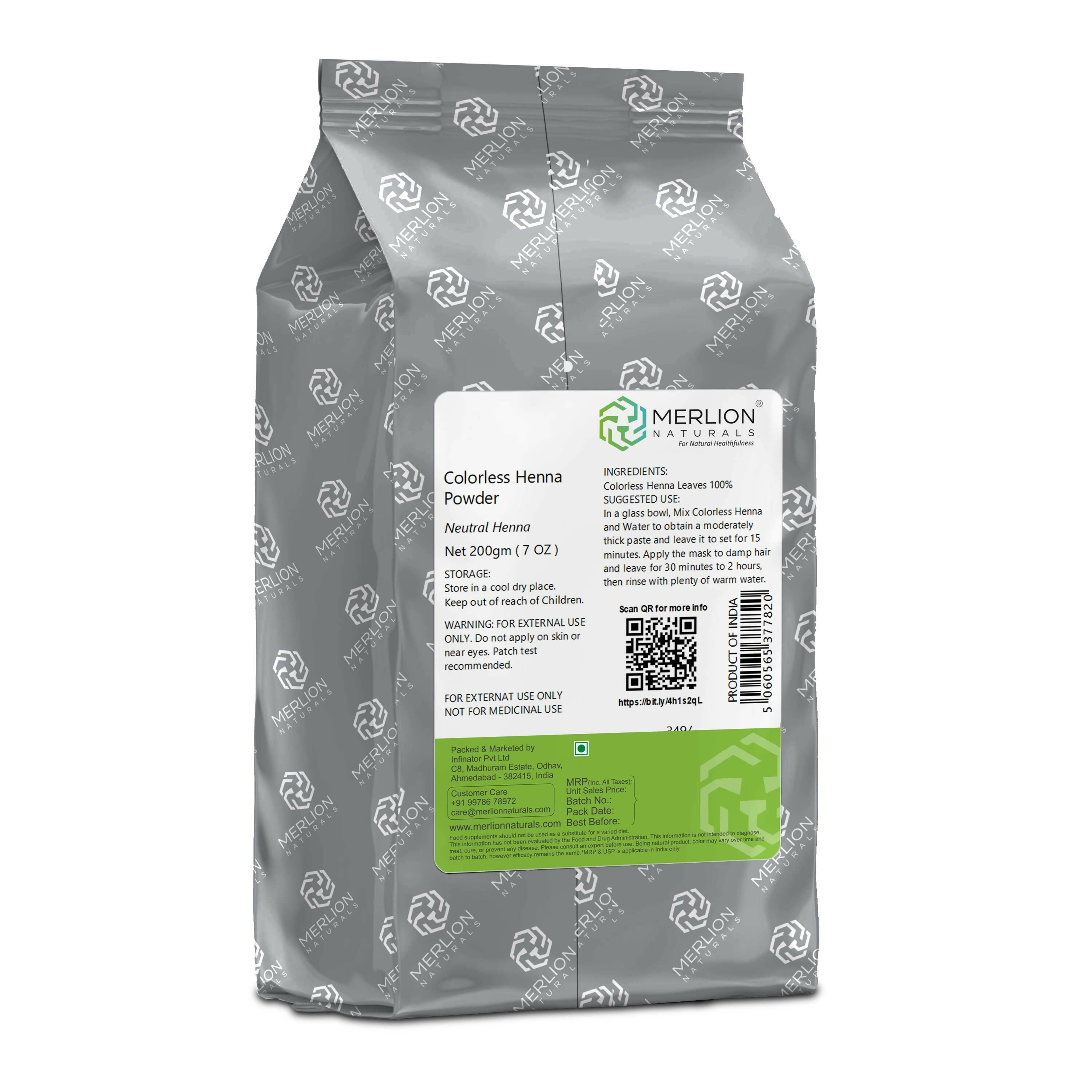 Merlion Naturals Colorless Henna Powder | Grocsy