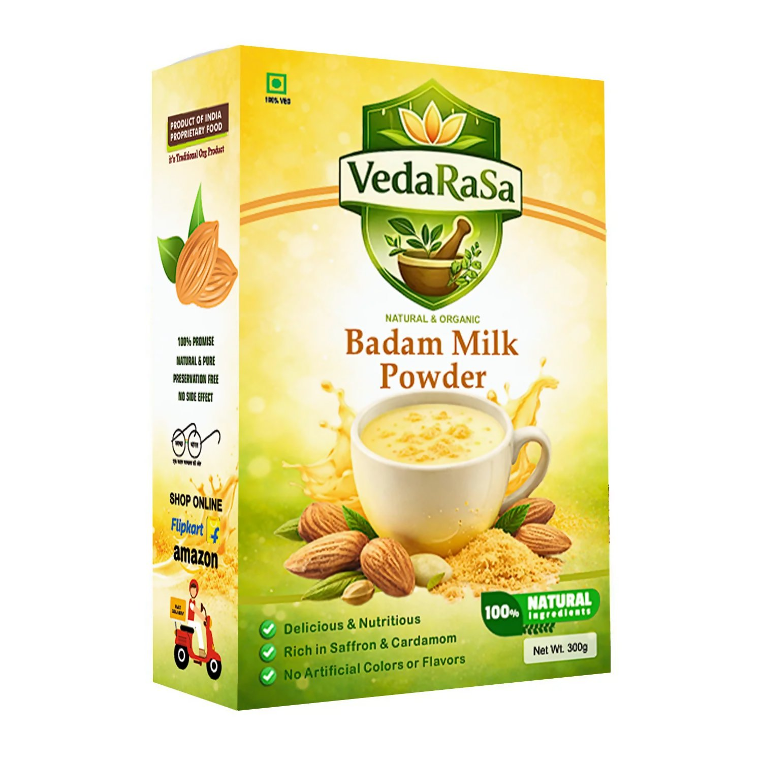 VedaRasa Badam Milk Powder Instant Almond Drink Mix | Grocsy