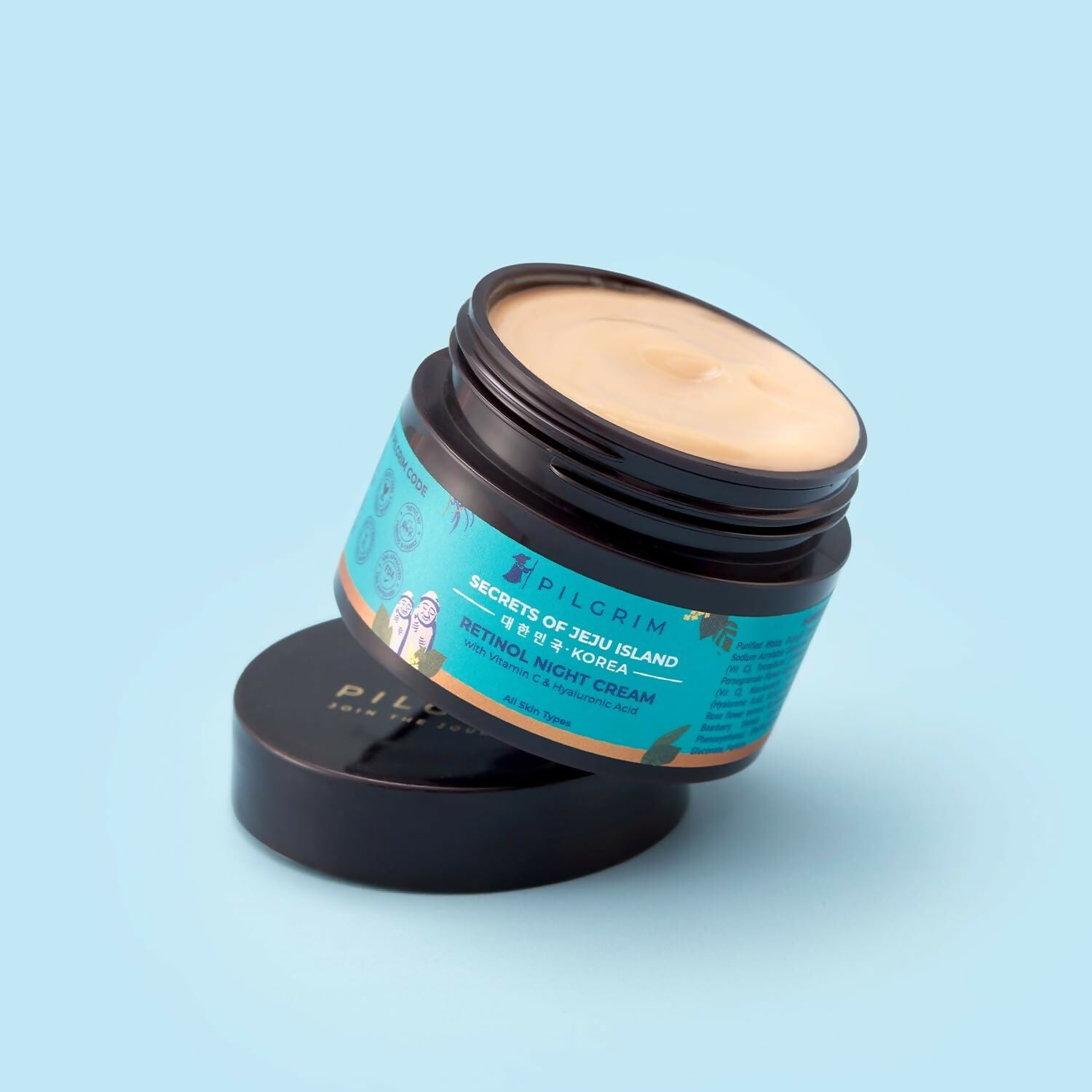 Pilgrim Korean Retinol Anti Aging Night Cream with Hyaluronic Acid & Vitamin C For Young, Wrinkle-free & Radiant Skin | Grocsy