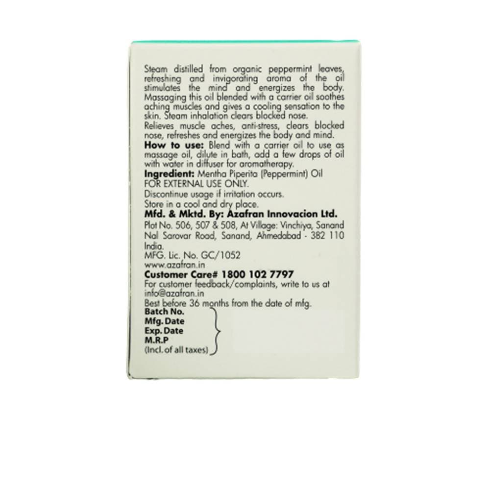 Azafran Organics Peppermint Bliss Pure Essential Oil | Grocsy