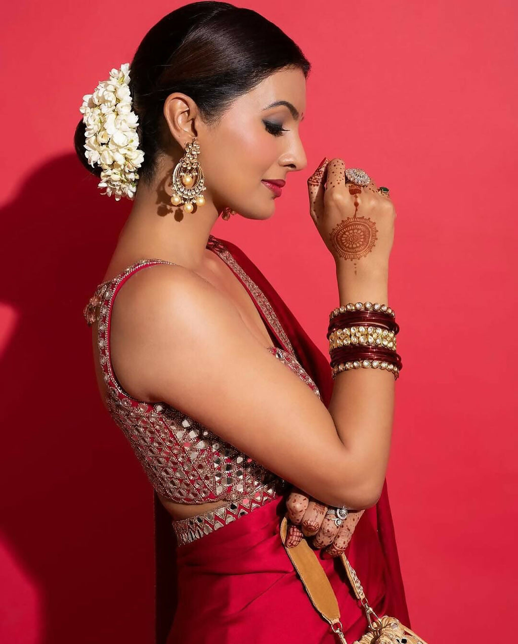 Joban Fashion Red Rangoli silk Party Wear Sarees | Grocsy