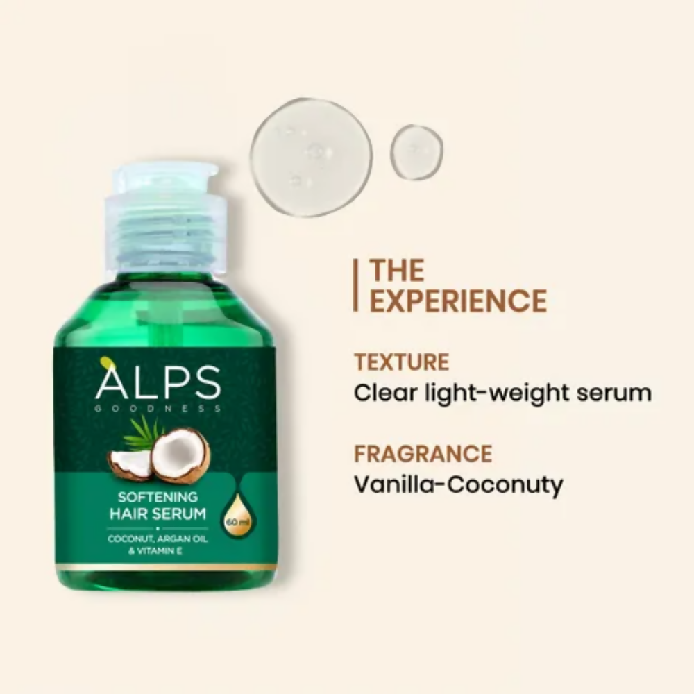 Alps Goodness Softening Hair Serum with Coconut, Argan Oil & Vitamin E | Grocsy