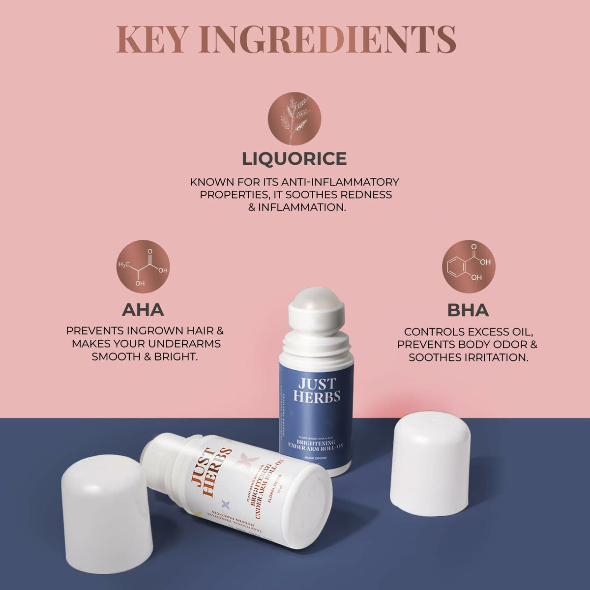 Just Herbs Under Arm Roll On For Women Floral Fiesta Long Lasting and Refreshing Women Deodorant | Grocsy