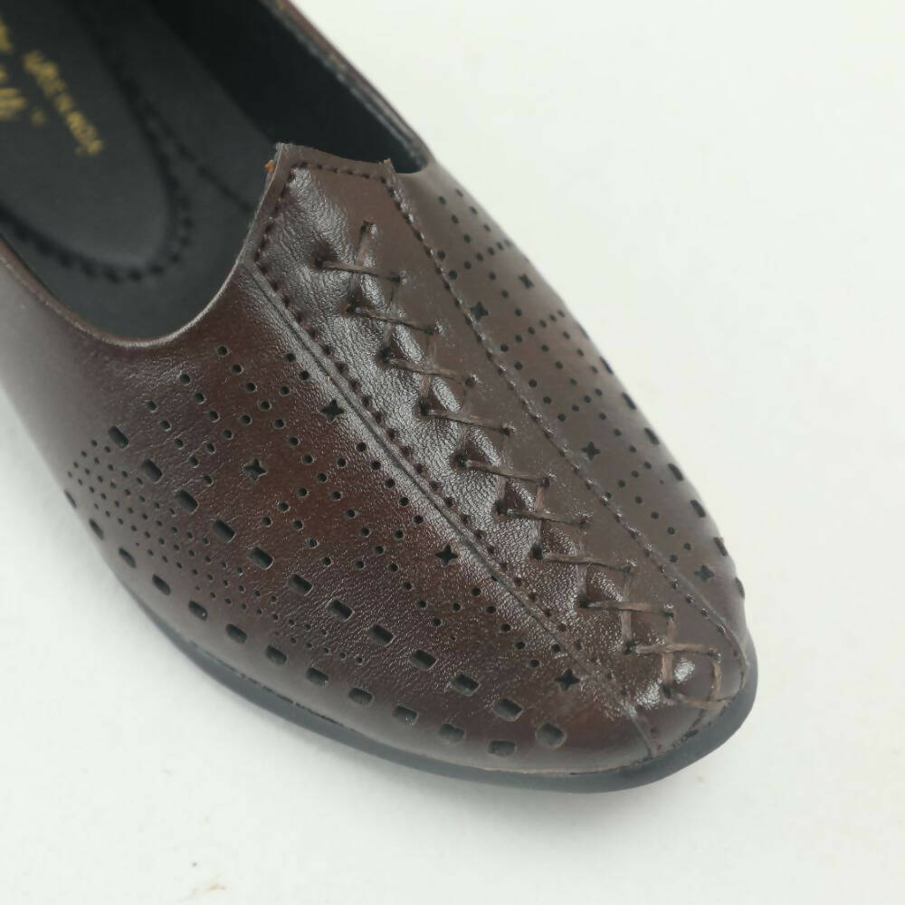 Tiny Bugs Boys Party & Ethnic Wear Mojari - Dark Brown | Grocsy