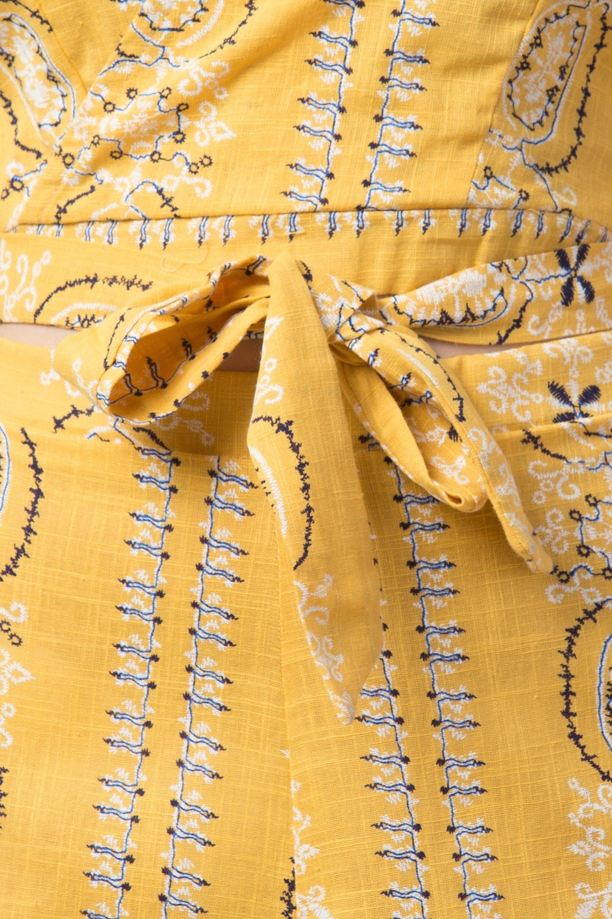 PAVONINE Mustard Color Printed Crop Top And Flared Palazzo Set For Girls & Women | Grocsy