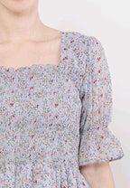 PAVONINE Grey Color Georgette Fabric Body Kansai Midi For Girls | Grocsy