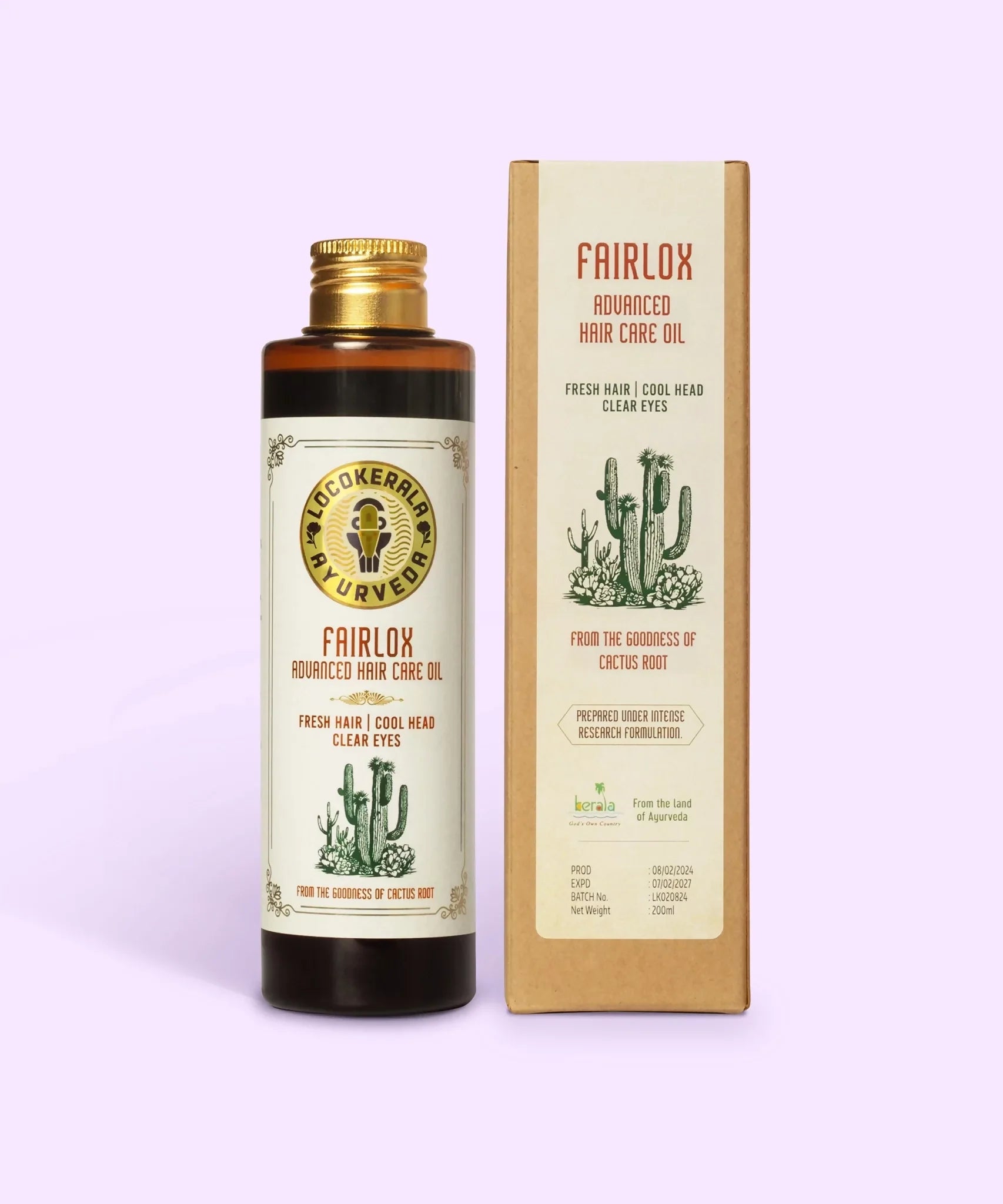 LocoKerala Fairlox Advanced Hair Oil – Ayurvedic Elixir for Strong & Vibrant Hair | Grocsy