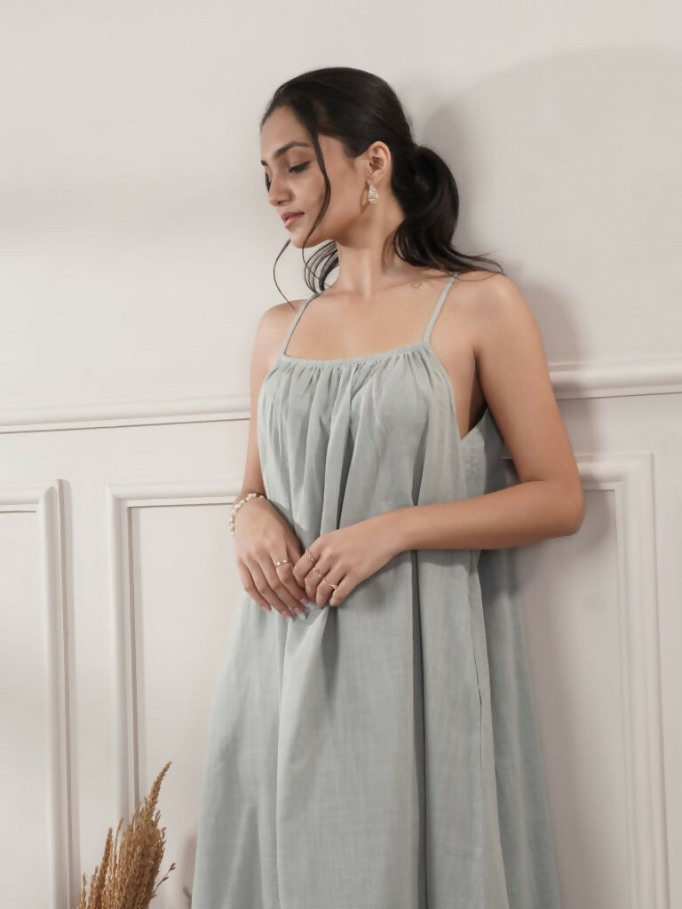 Joban Fashion Women's Grey Midi Dress | Grocsy