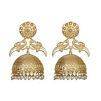 Joban Fashion Women Matte Gold Brass Jhumka | Grocsy