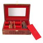 Nizalia Carved Motif Of Flora Handmade Beautiful Jewellery Box With Mirror - Limited Time Offer | Grocsy