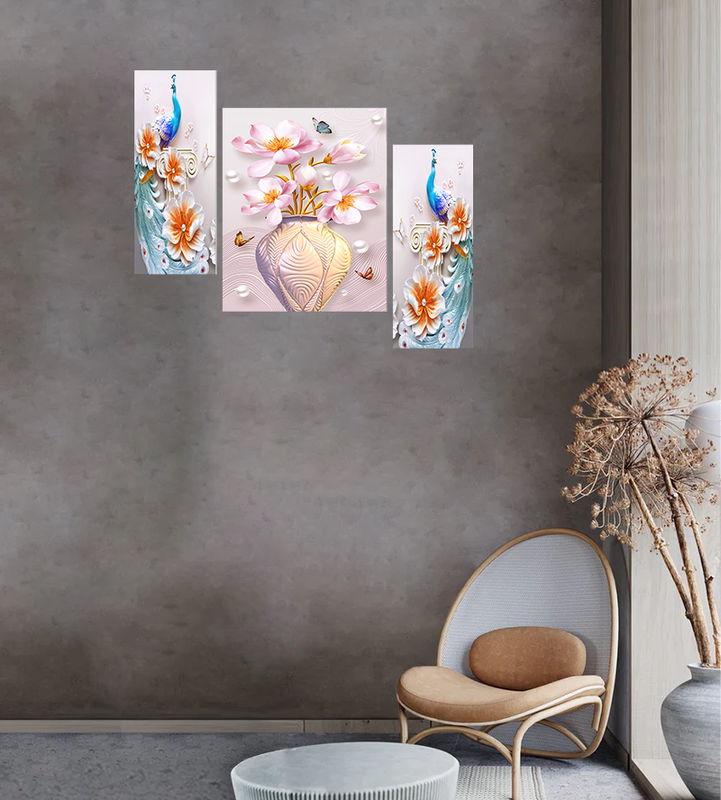 Tehzeeb Creations Set Of 3 Digital Wall Painting | Grocsy