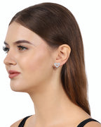 Rhodium Plated Teardrop Drop Earring With Dangling Pearl For Women - Wahe Jewels - Swadesiicart