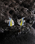 Premium Jwlry - Silver & Turquoise Toned Crystals Studded Rhodium - Plated Teardrop Shaped Handcrafted Drop Earrings - Wahe Jewels - Swadesiicart
