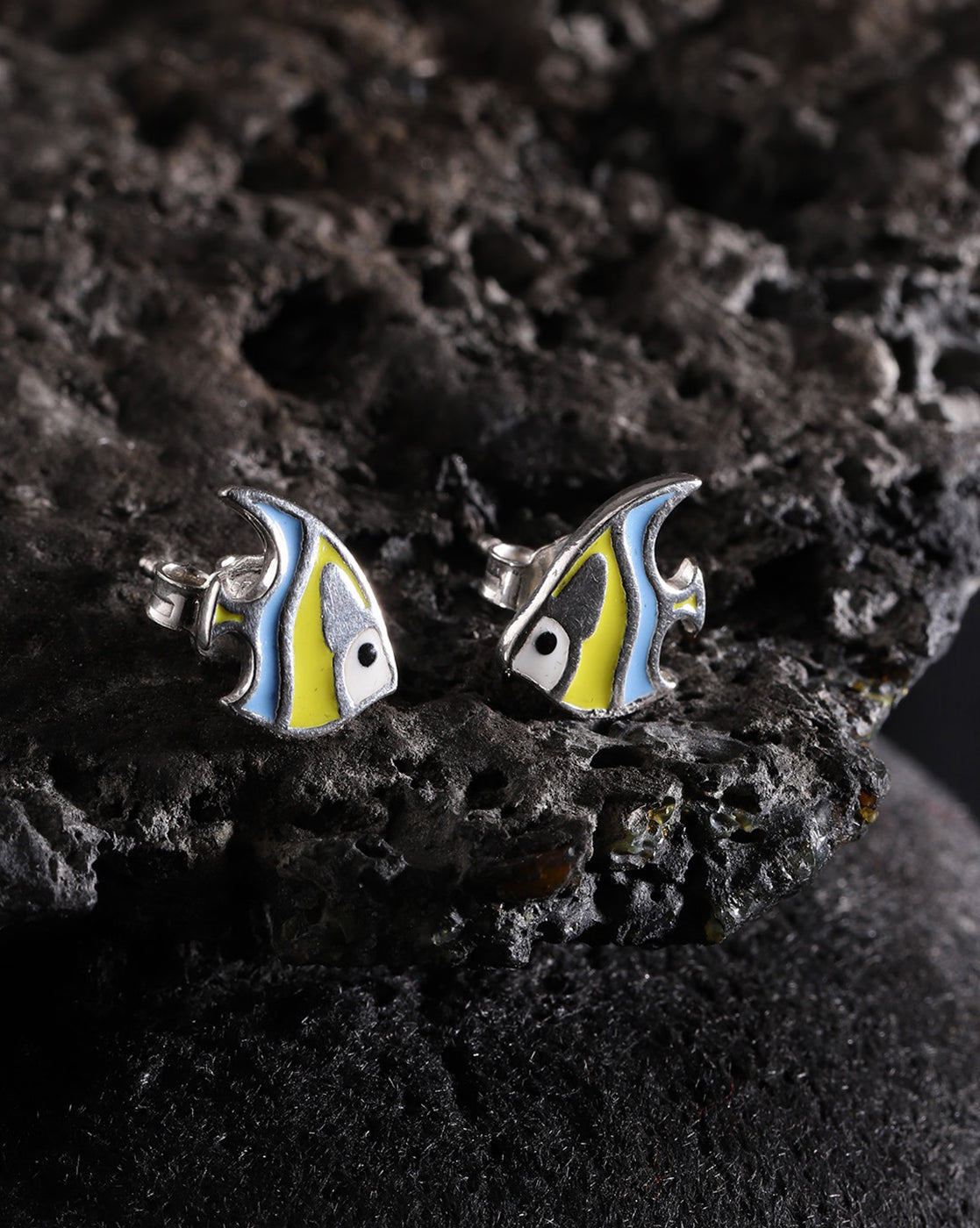 Premium Jwlry - Silver & Turquoise Toned Crystals Studded Rhodium - Plated Teardrop Shaped Handcrafted Drop Earrings - Wahe Jewels - Swadesiicart