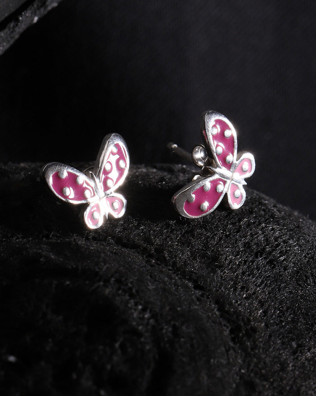 Rhodium Plated Butterfly Cz Stud Earring For Women - Wahe Jewels - Swadesiicart