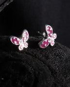 Rhodium Plated Butterfly Cz Stud Earring For Women - Wahe Jewels - Swadesiicart