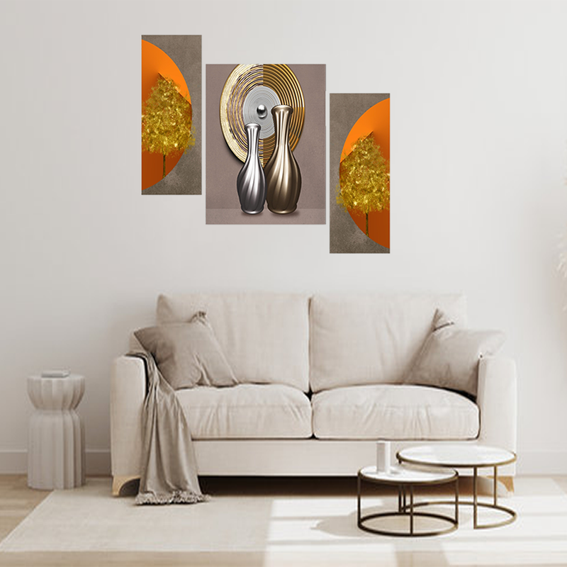 Tehzeeb Creations Set Of 3 Digital Wall Painting | Grocsy